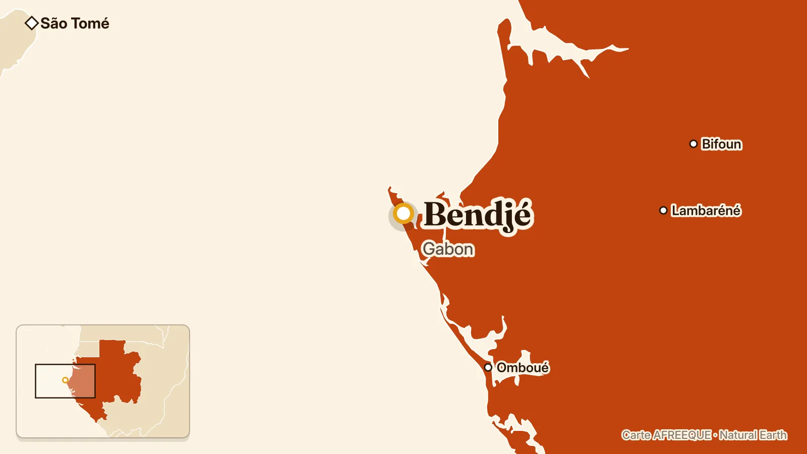 Carte : Bendjé, Gabon