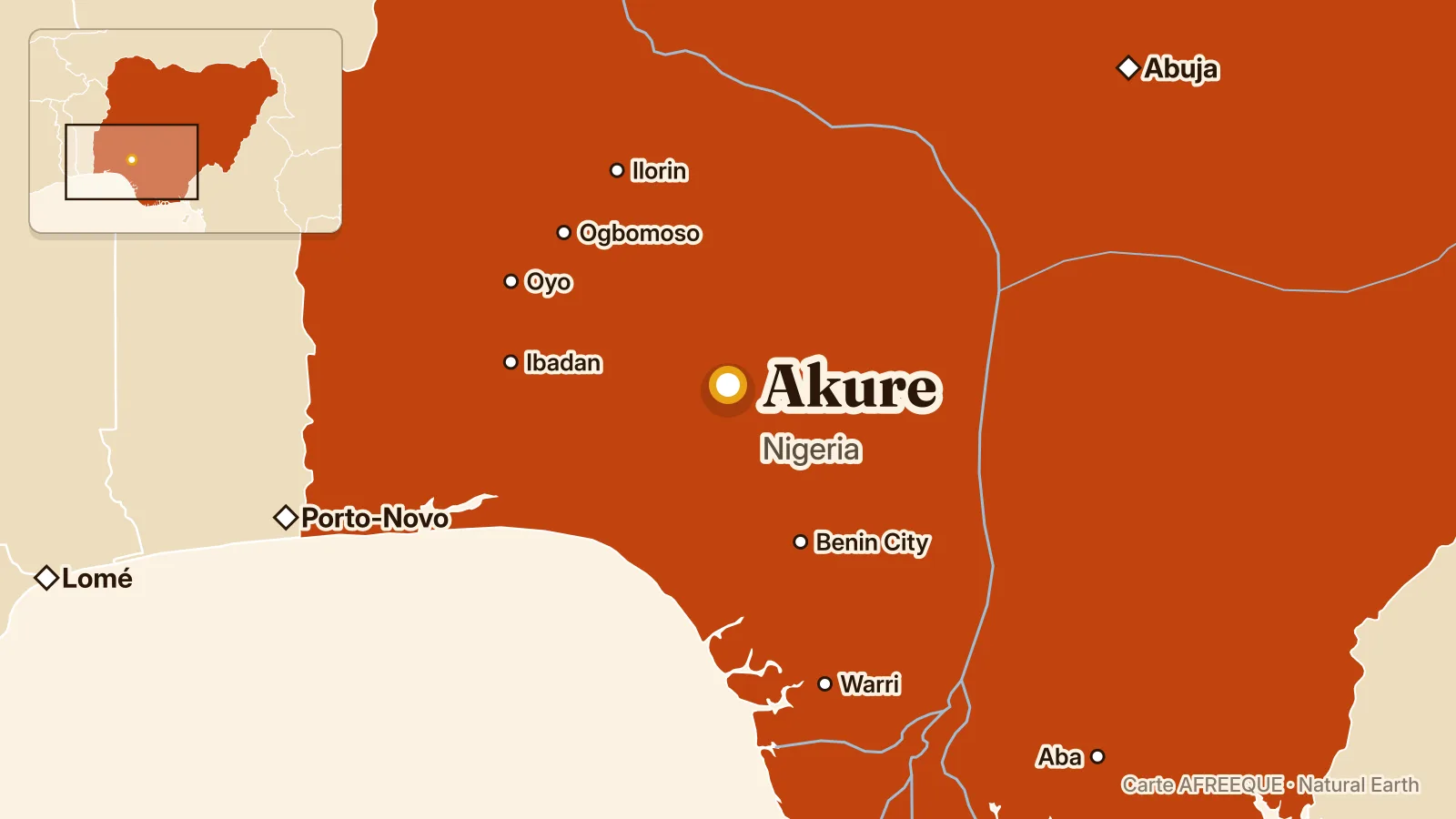 Carte : Akure, Nigeria