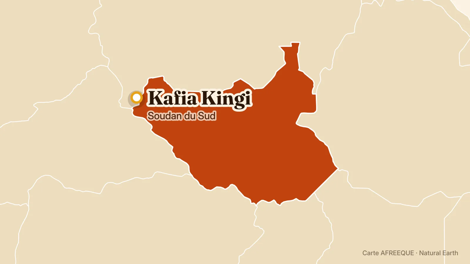 Carte : Kafia Kingi, Soudan du Sud