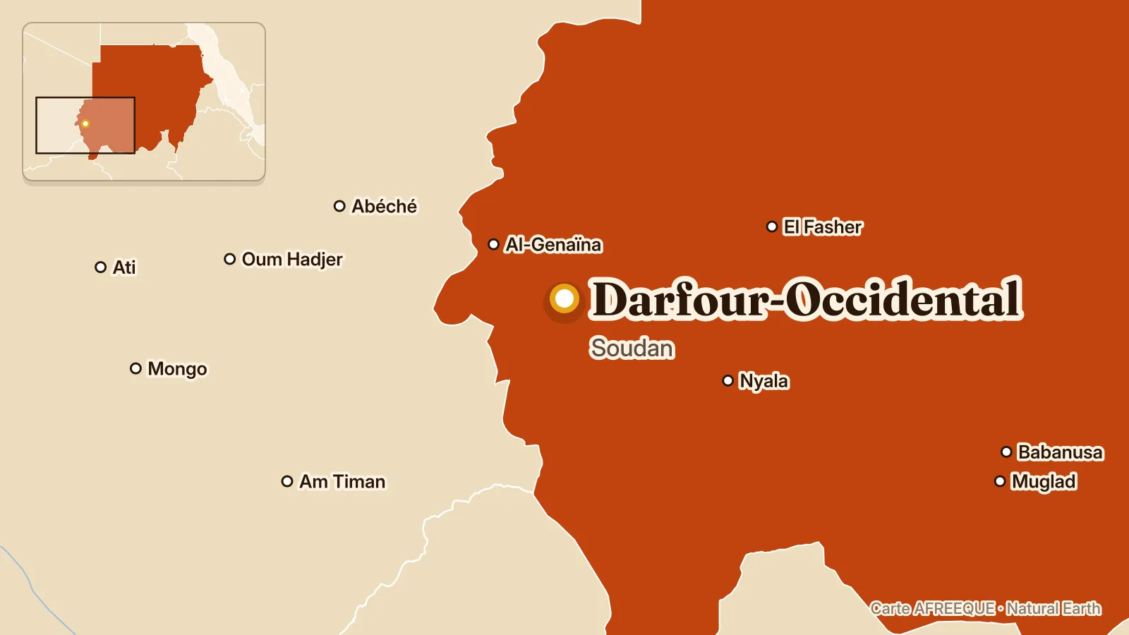 Carte : Darfour-Occidental, Soudan