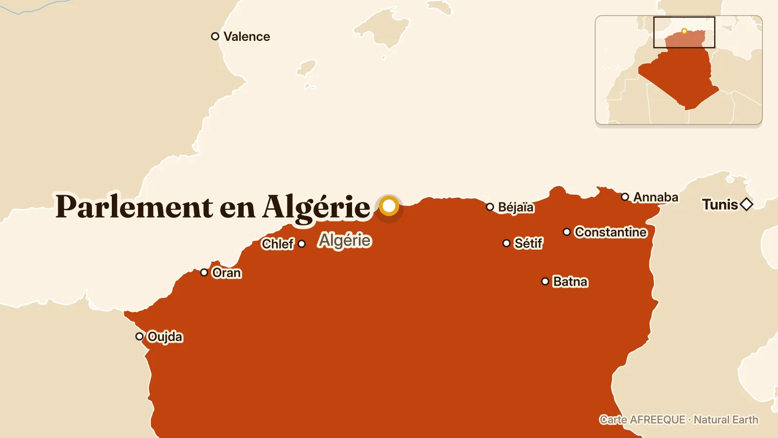 Map: Parlement en Algérie, Algeria