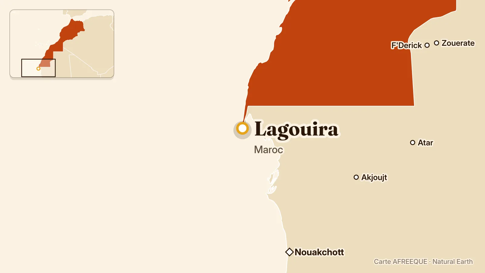 Carte : Lagouira, Maroc