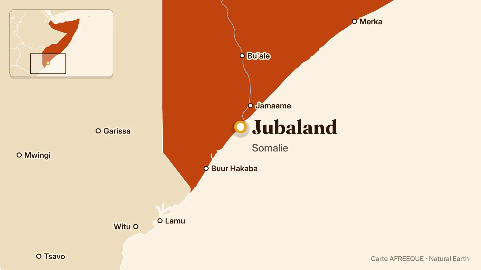 Map: Jubaland, Somalia