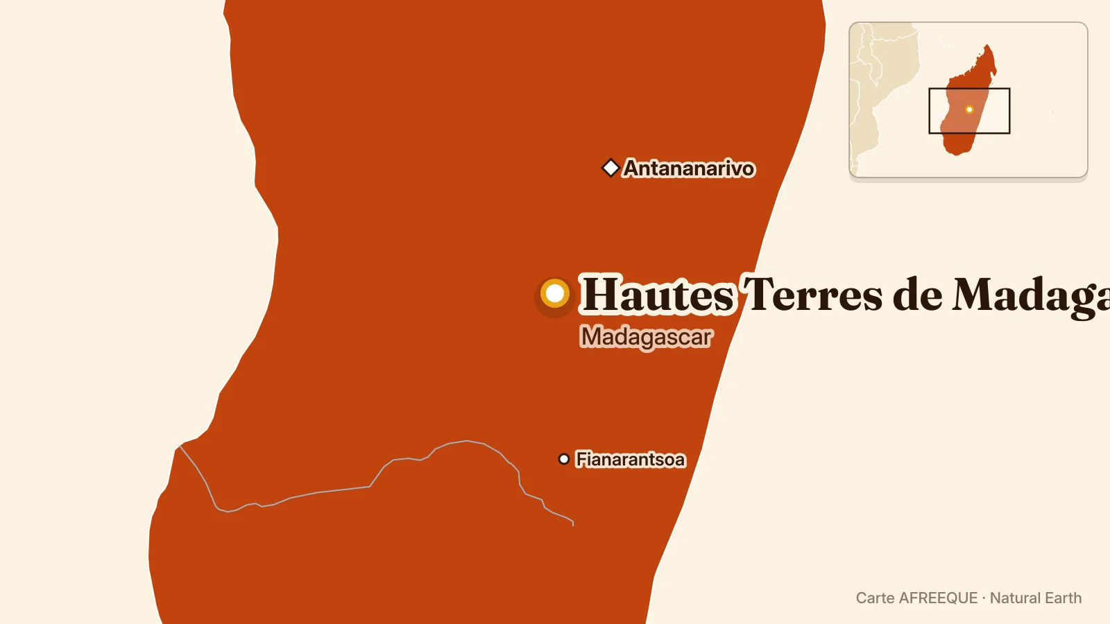 Carte : Hautes Terres de Madagascar, Madagascar