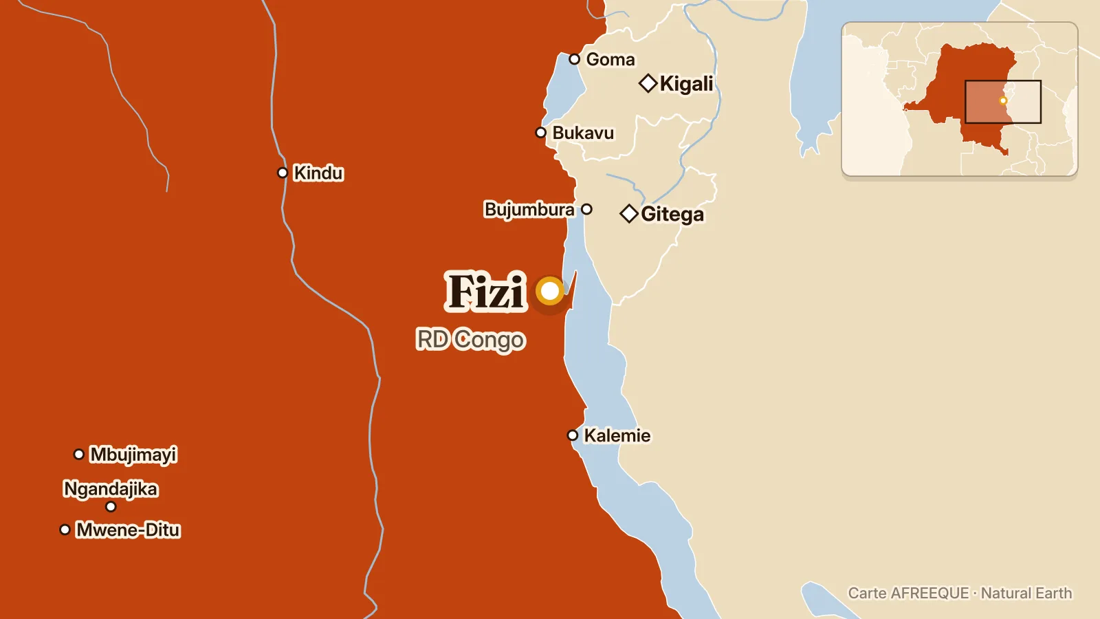Carte : Fizi, RD Congo