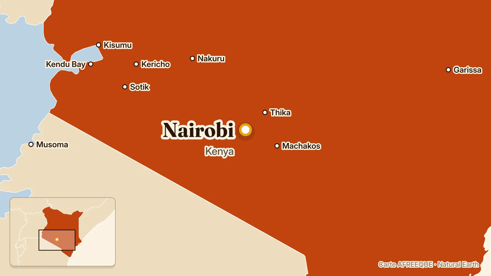 Carte : Nairobi, Kenya