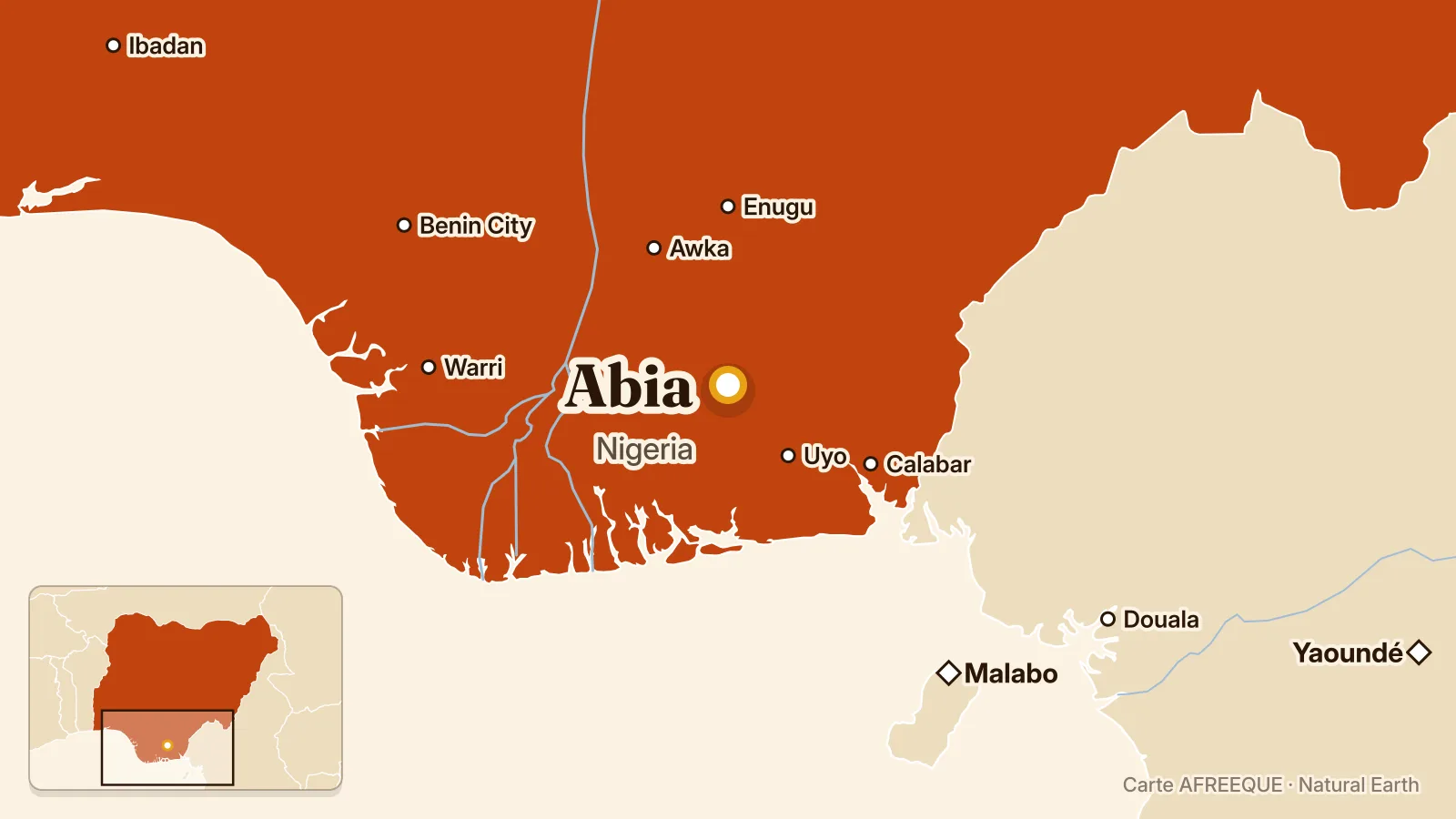 Carte : Abia, Nigeria