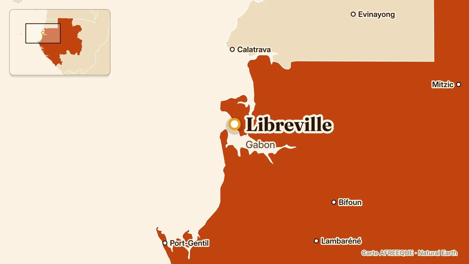 Carte : Libreville, Gabon