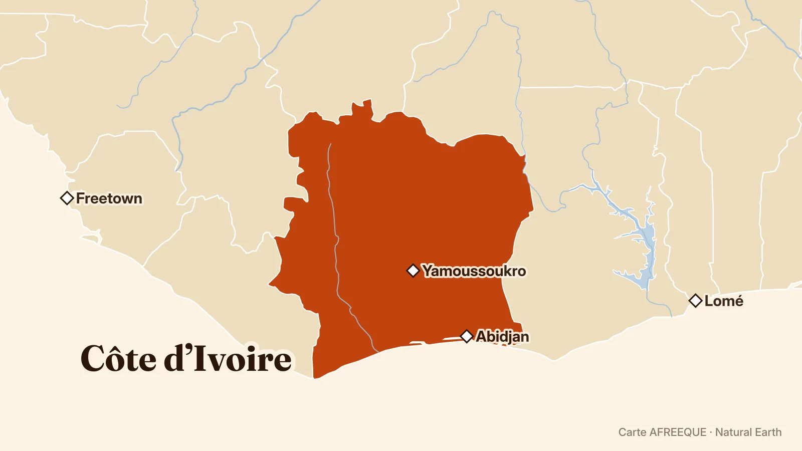 Carte : Côte d’Ivoire