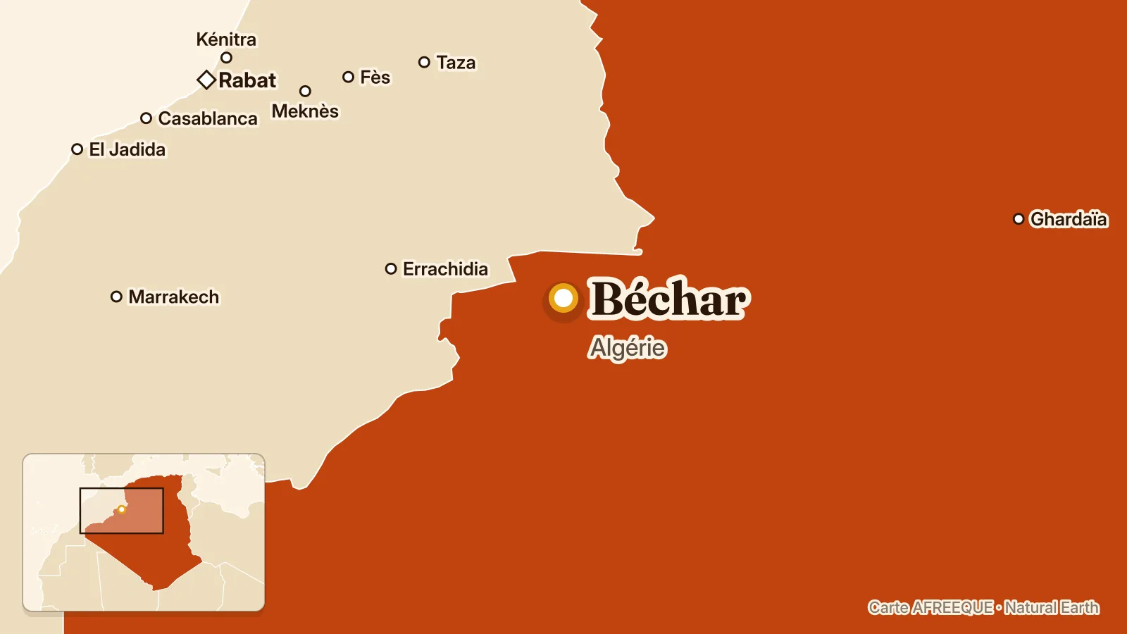Carte : Béchar, Algérie