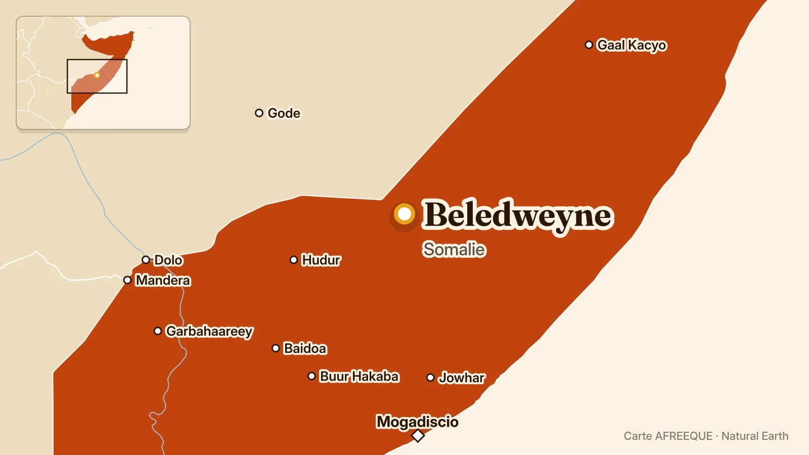 Carte : Beledweyne, Somalie