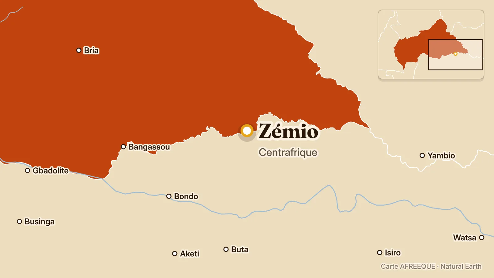 Carte : Zémio, Centrafrique