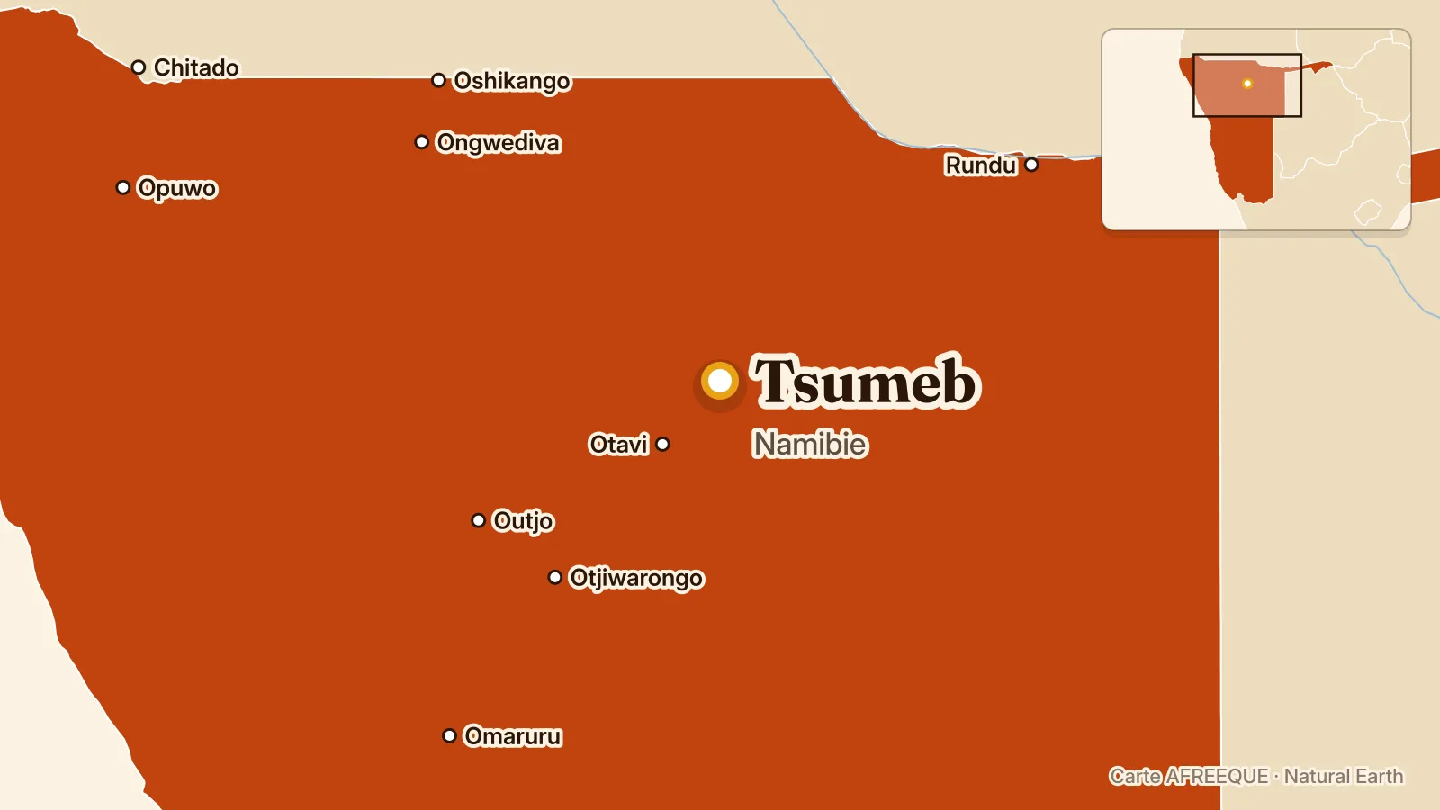 Carte : Tsumeb, Namibie