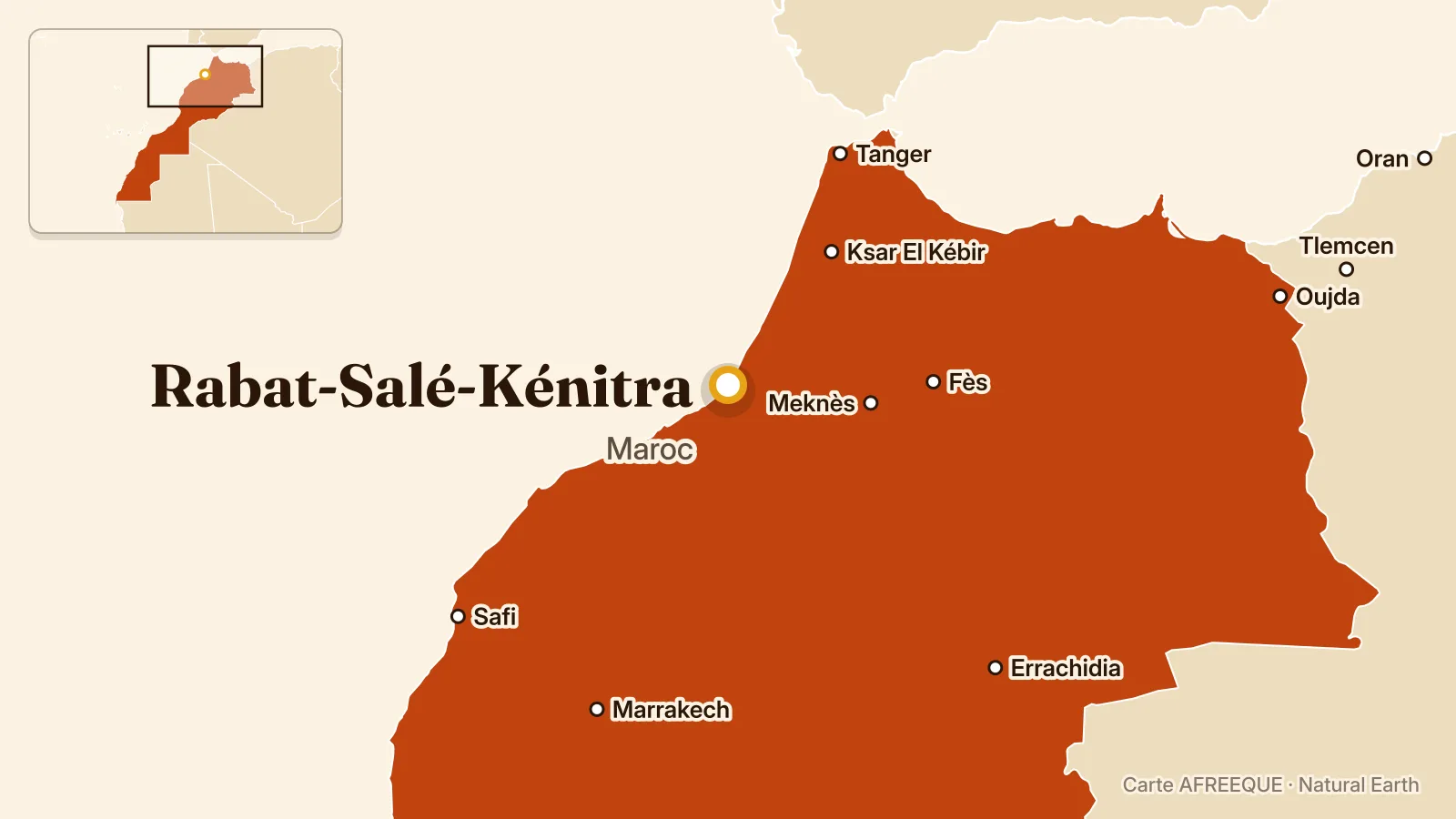 Carte : Rabat-Salé-Kénitra, Maroc
