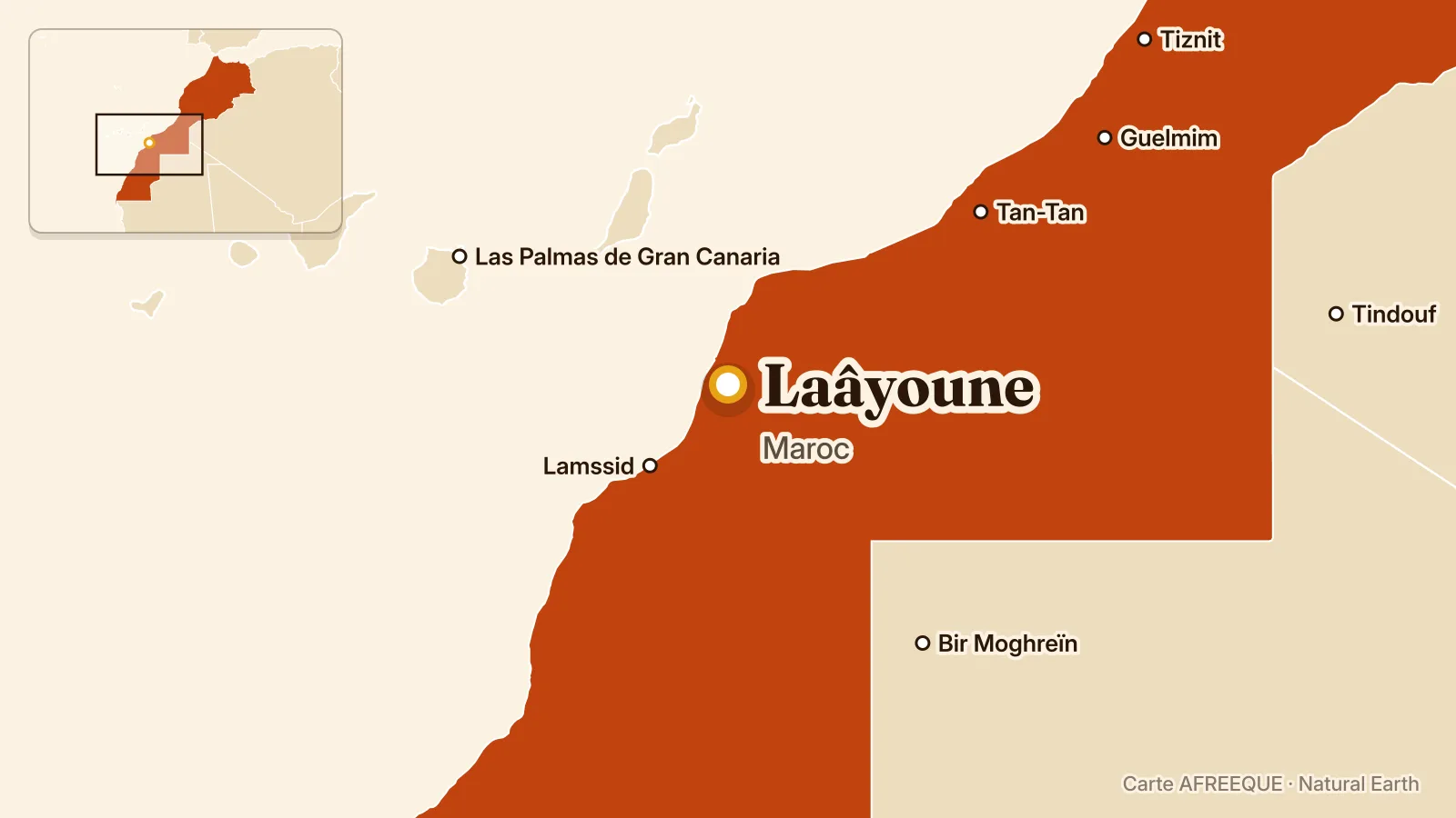 Carte : Laâyoune, Maroc