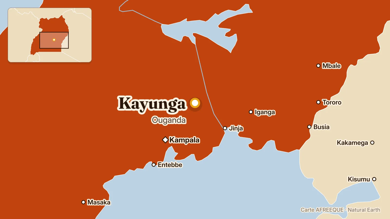 Carte : Kayunga, Ouganda