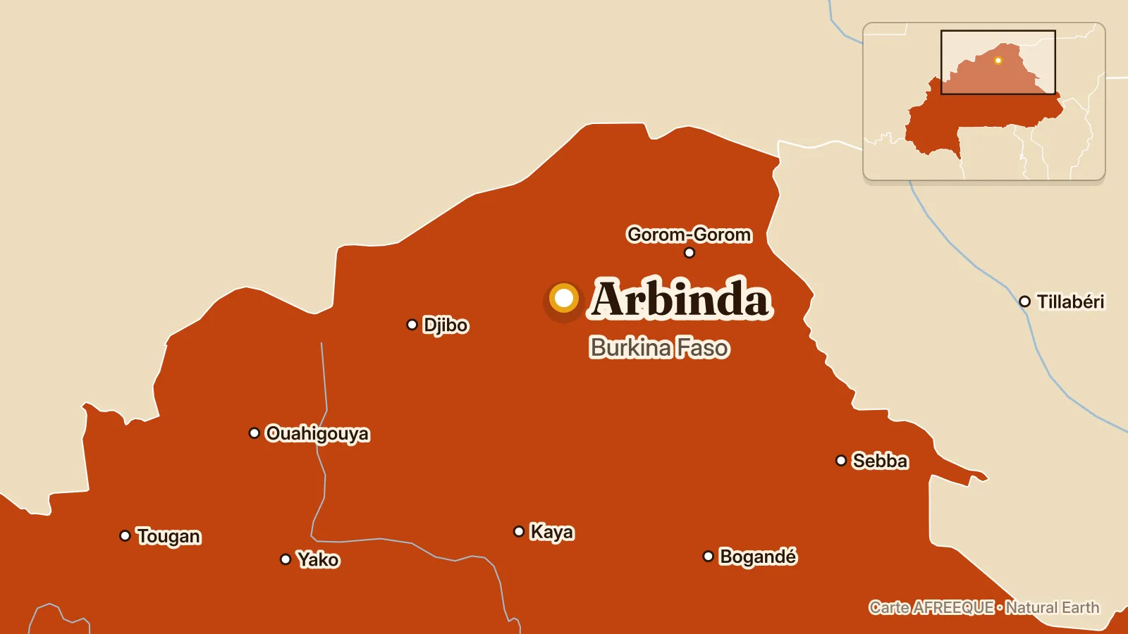 Carte : Arbinda, Burkina Faso