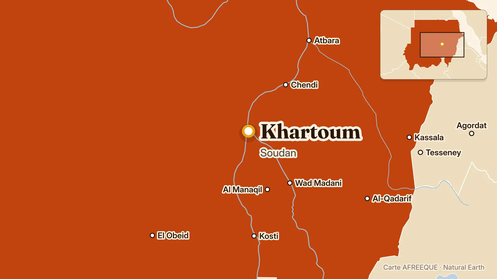 Carte : Khartoum, Soudan