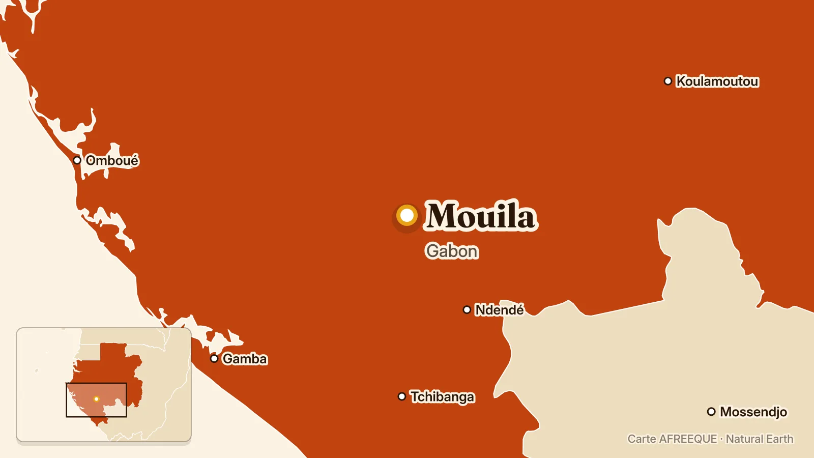Carte : Mouila, Gabon