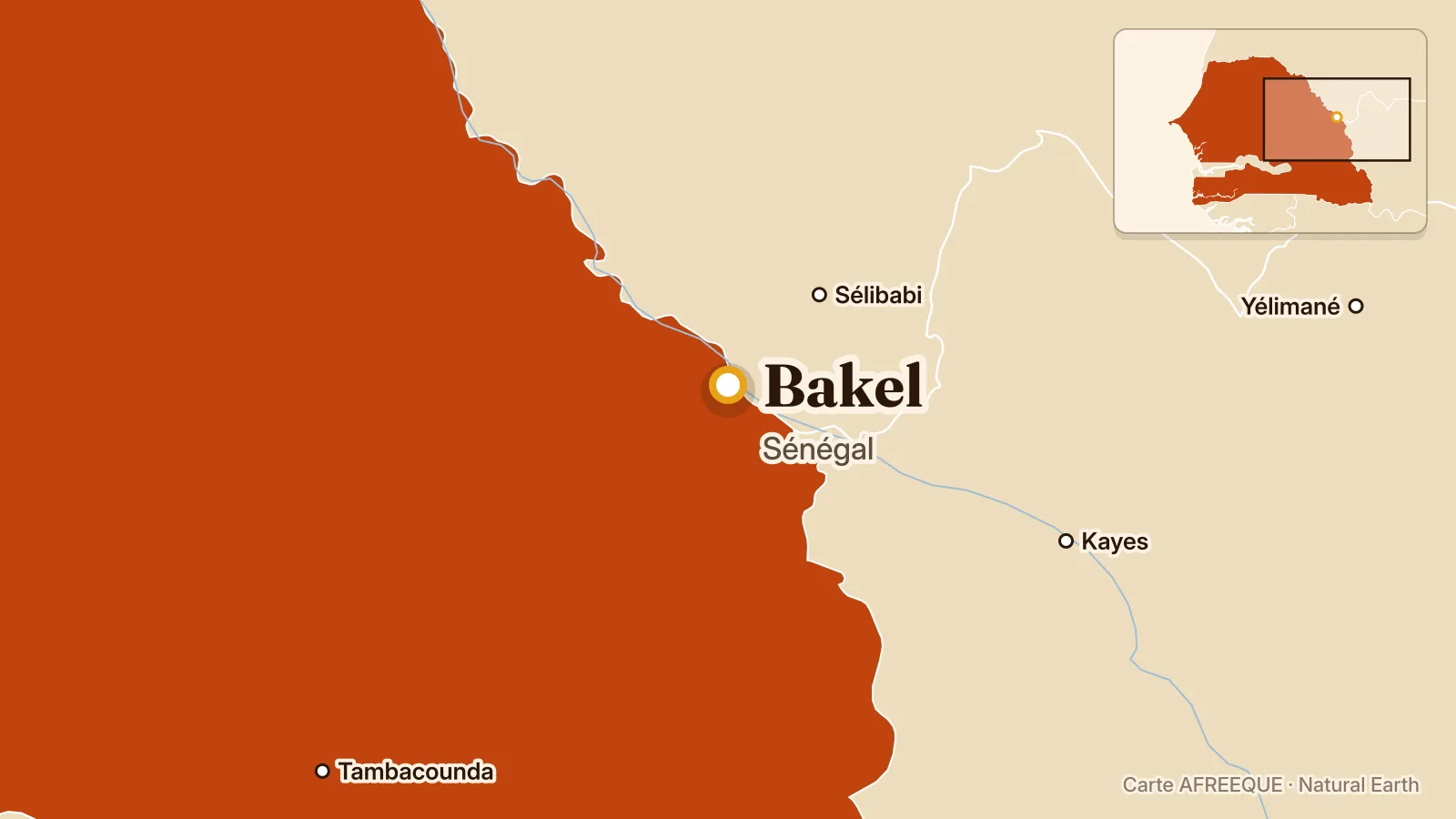 Carte : Bakel, Sénégal