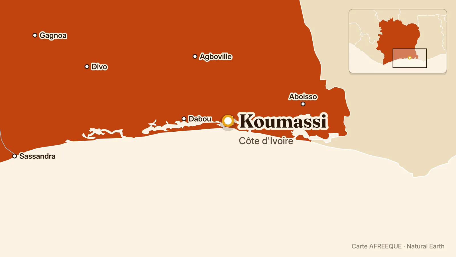 Carte : Koumassi, Côte d'Ivoire