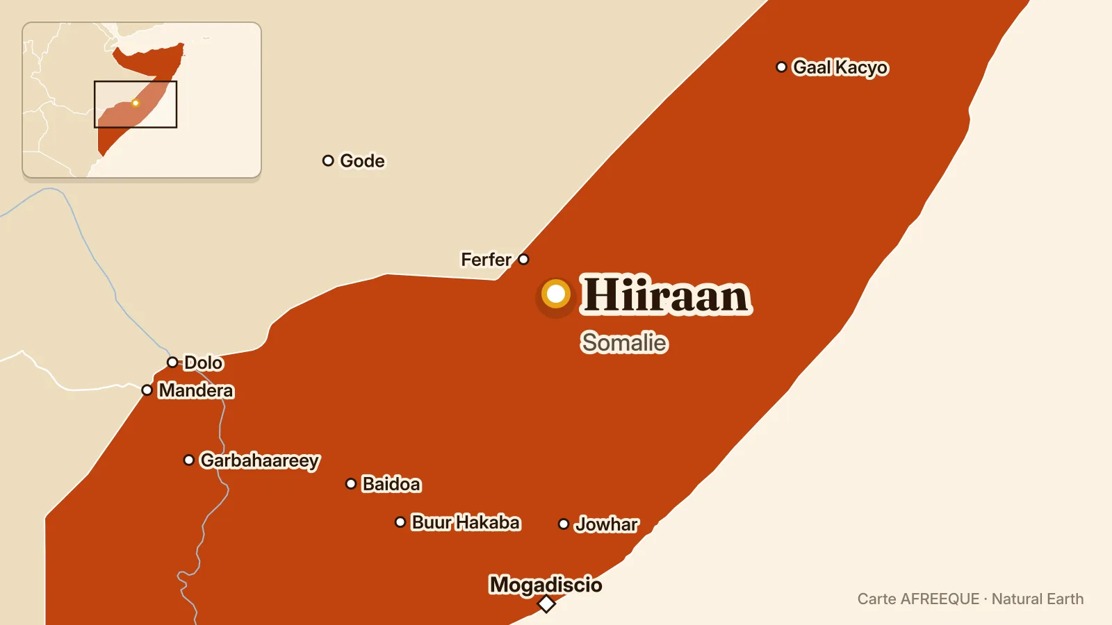 Carte : Hiiraan, Somalie