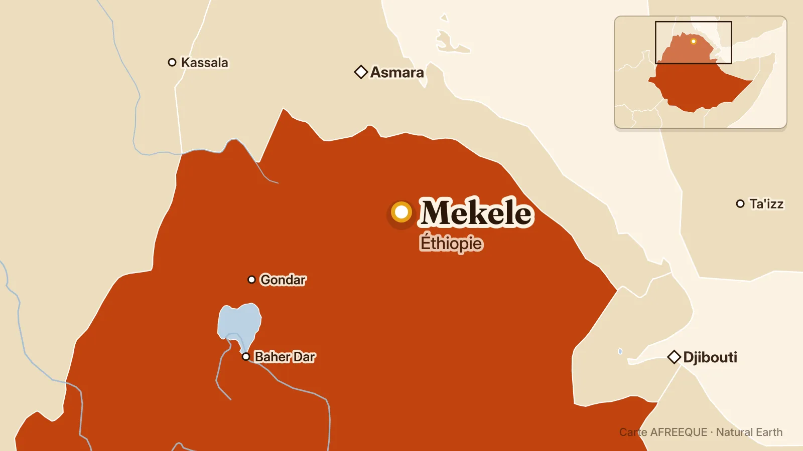 Carte : Mekele, Éthiopie