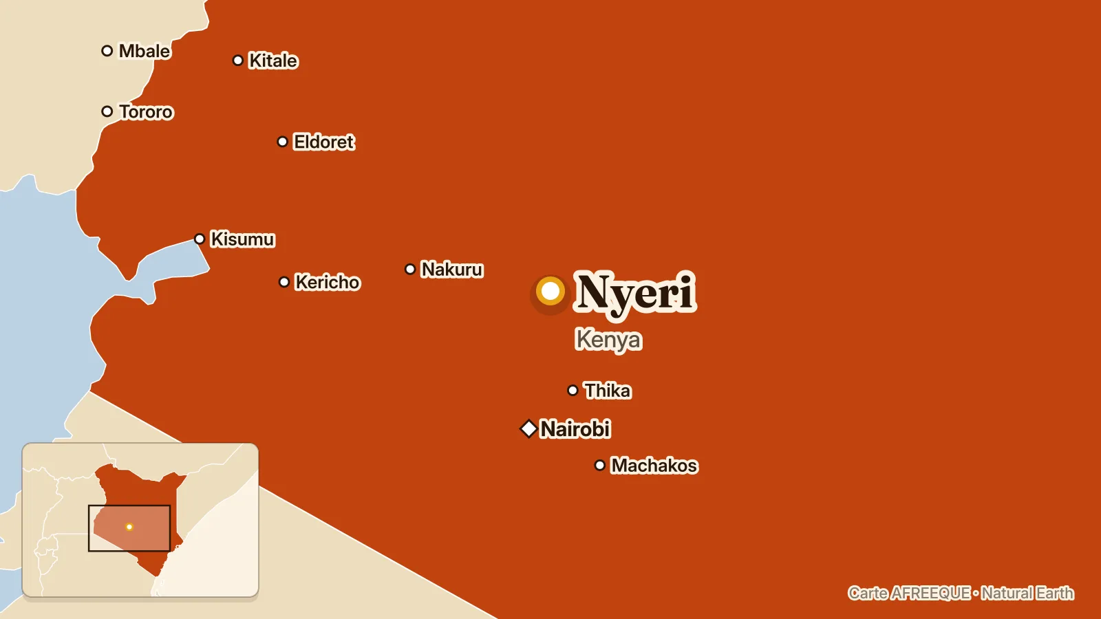 Carte : Nyeri, Kenya