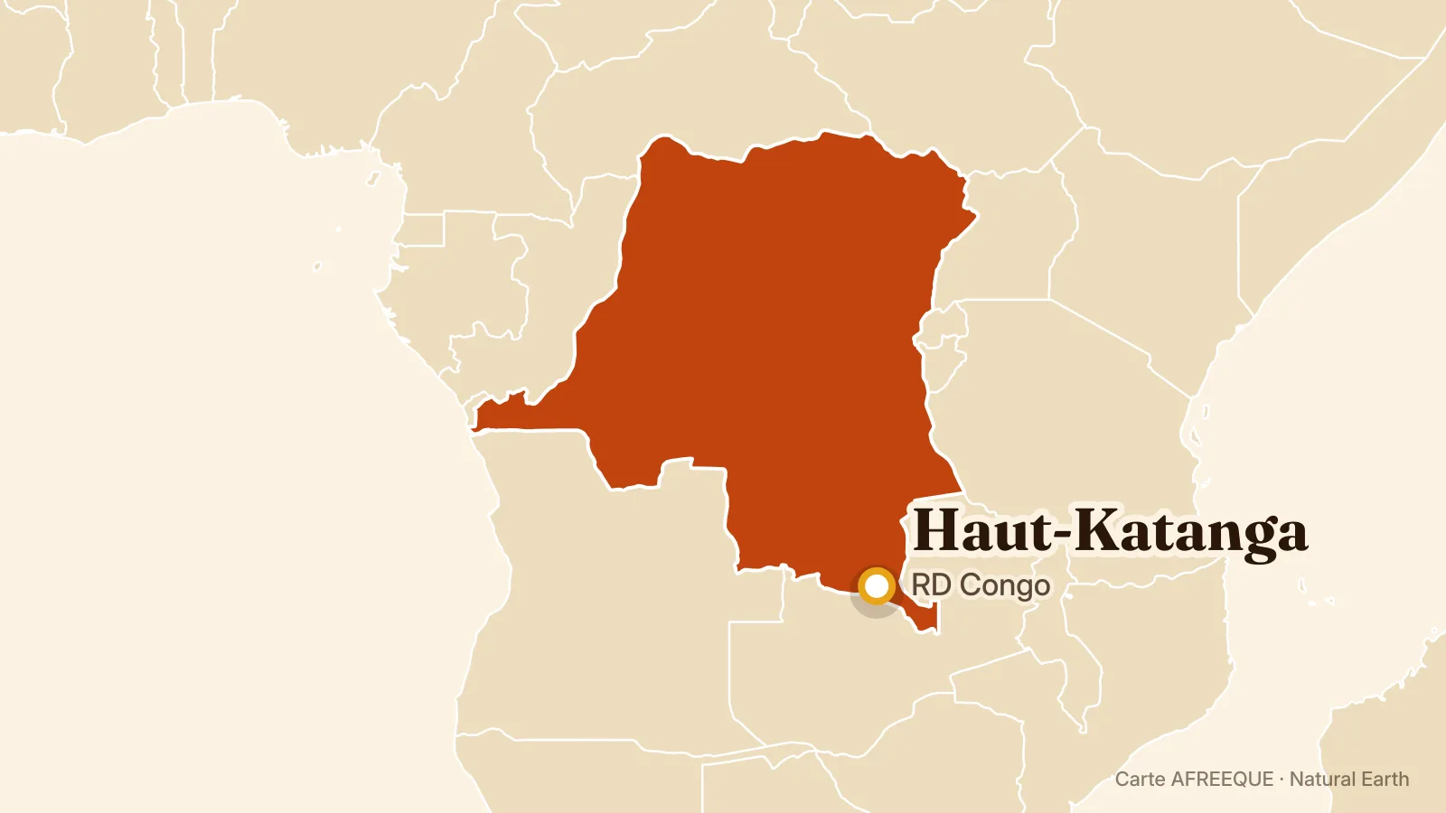 Carte : Haut-Katanga, RD Congo