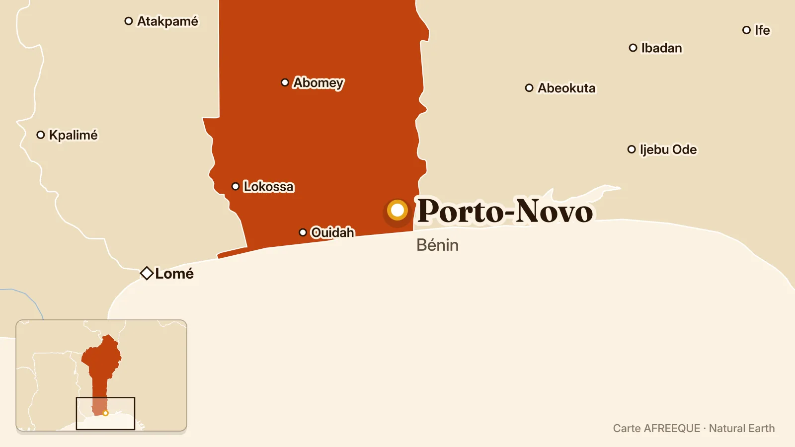 Carte : Porto-Novo, Bénin