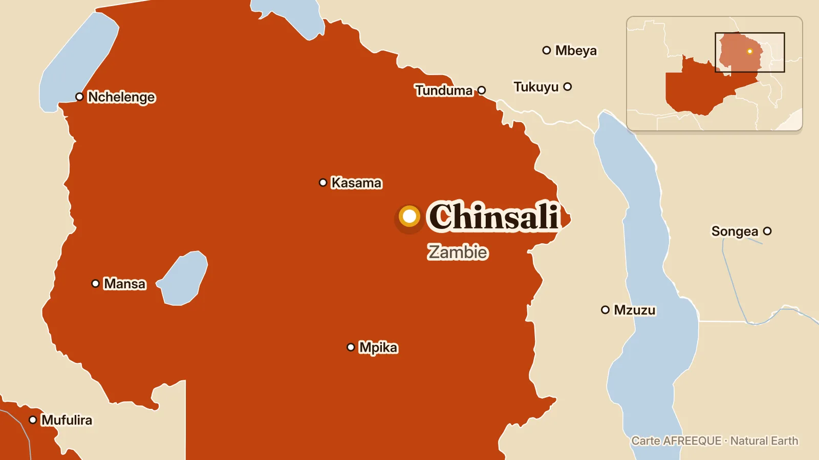 Carte : Chinsali, Zambie
