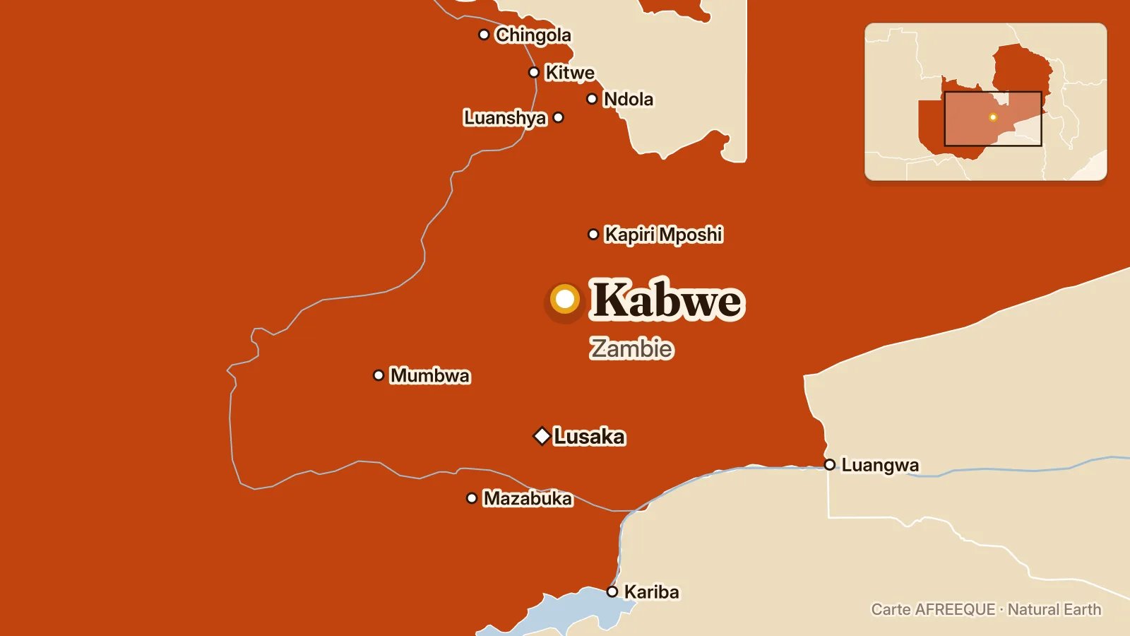 Carte : Kabwe, Zambie