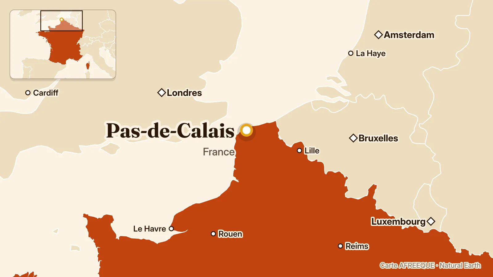 Carte : Pas-de-Calais, France