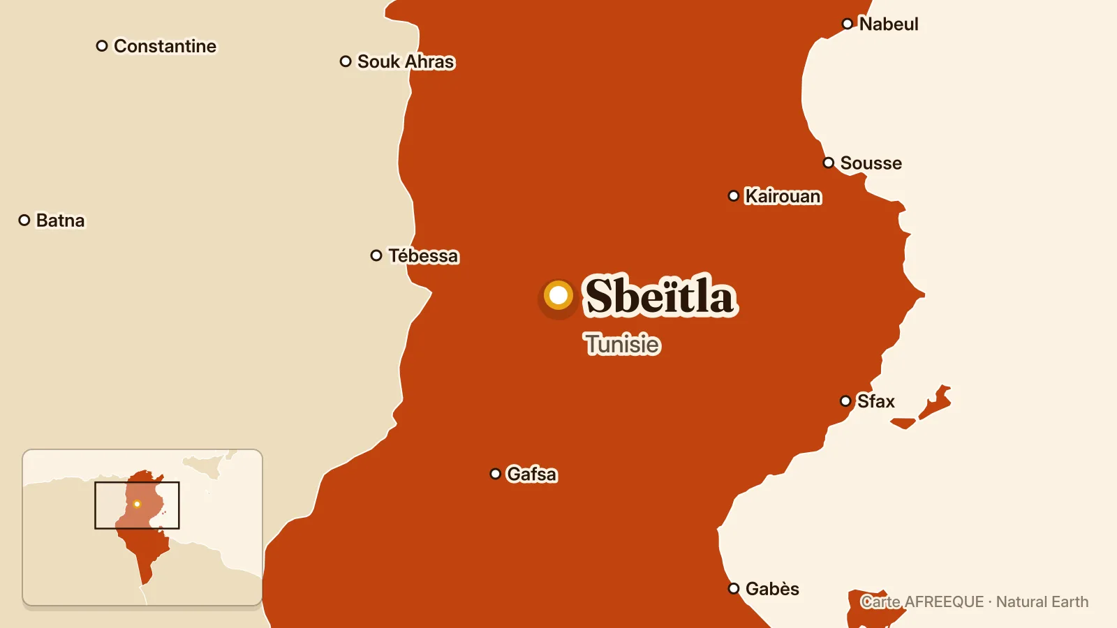 Carte : Sbeïtla, Tunisie