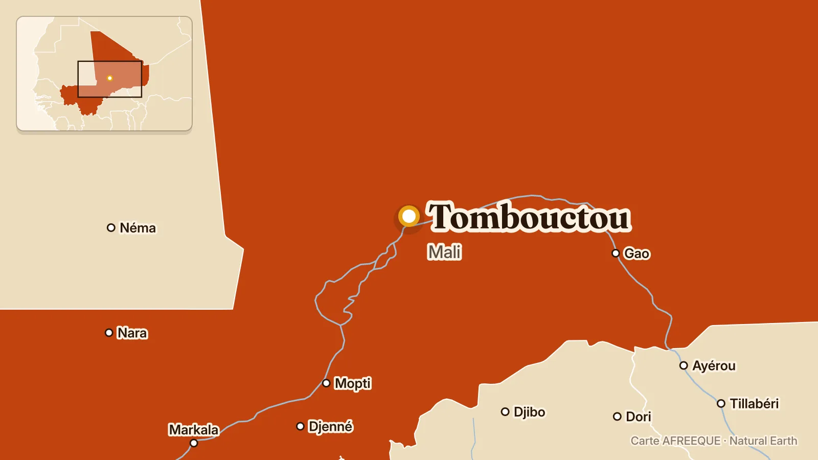 Carte : Tombouctou, Mali