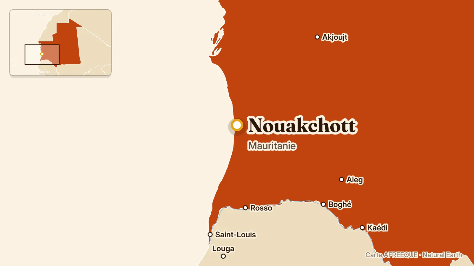 Carte : Nouakchott, Mauritanie