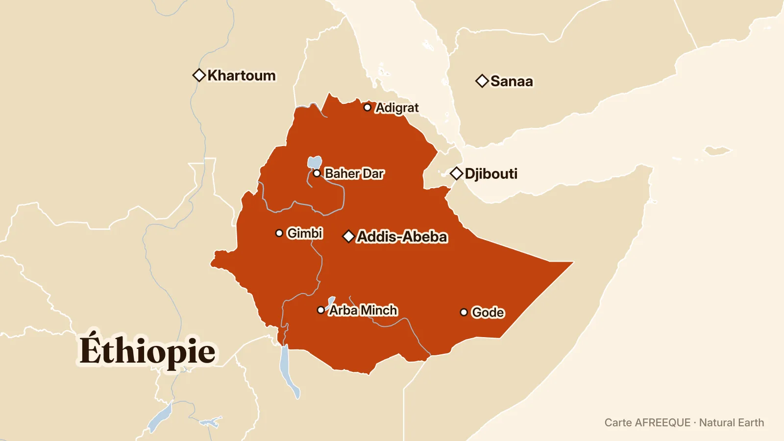 Carte : Éthiopie