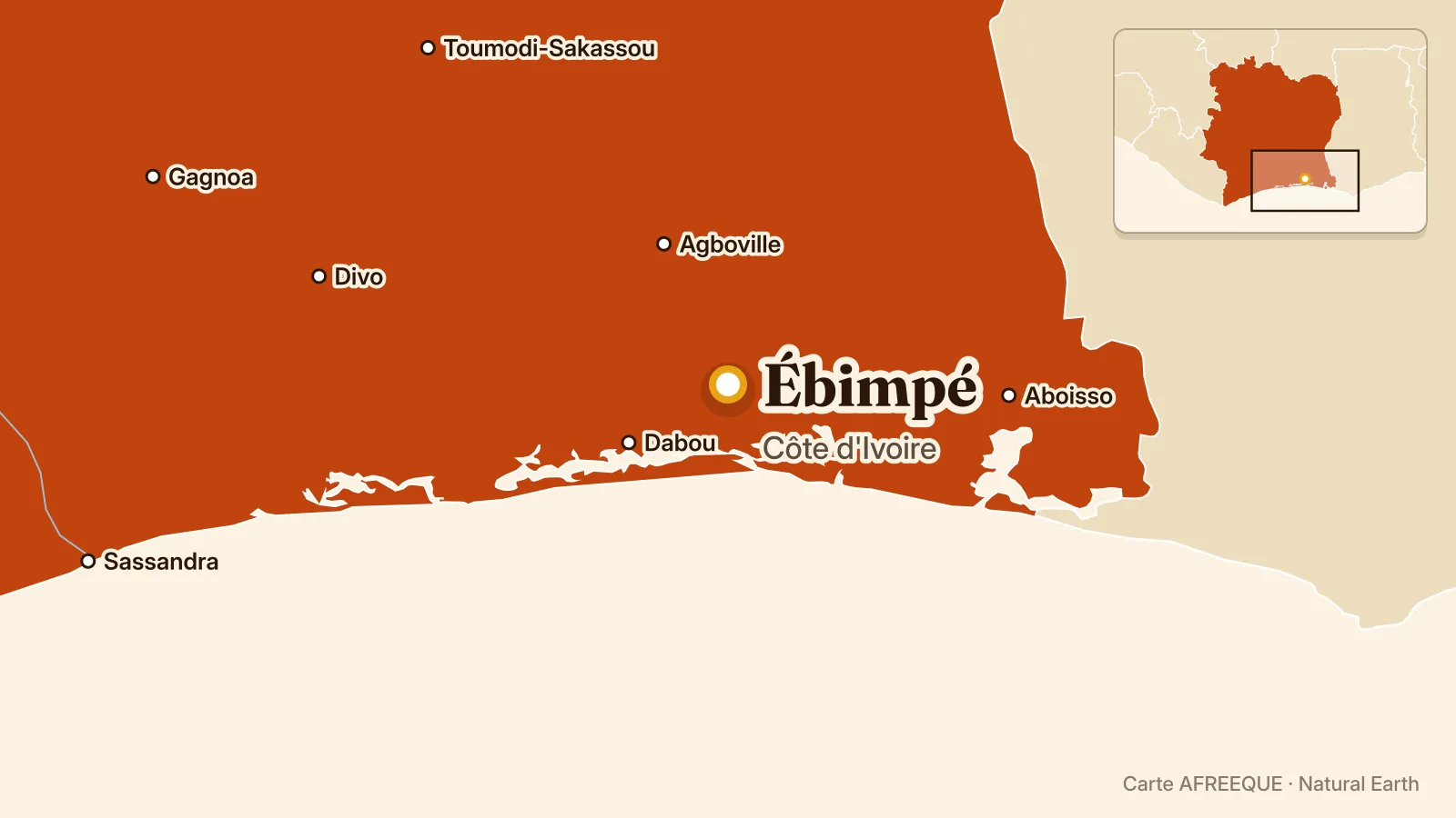 Carte : Ébimpé, Côte d'Ivoire