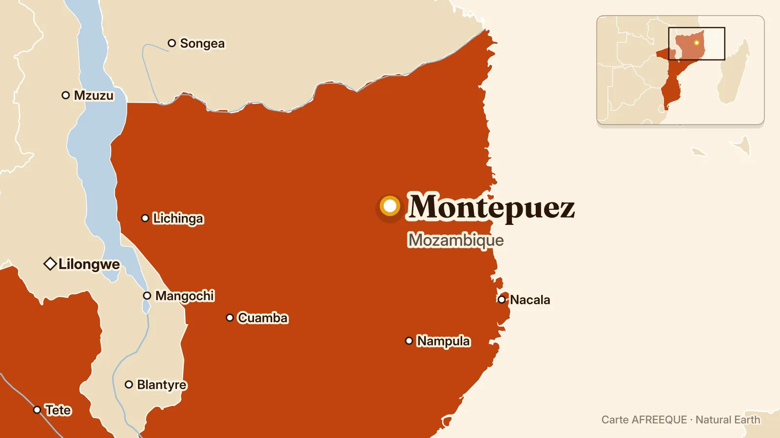 Carte : Montepuez, Mozambique