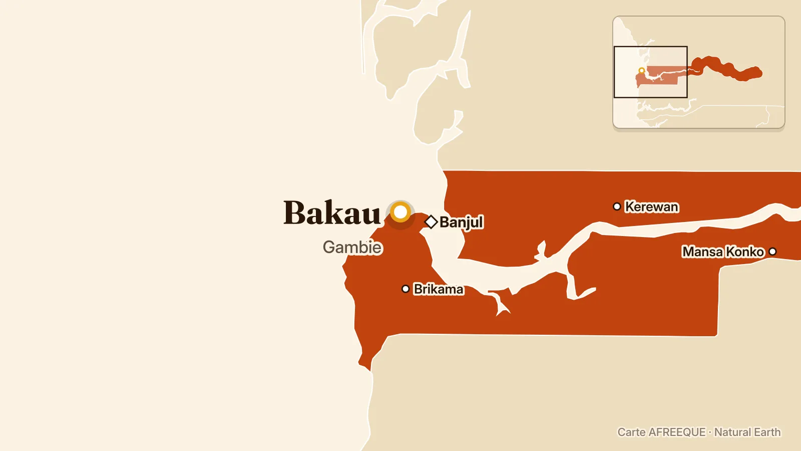 Carte : Bakau, Gambie