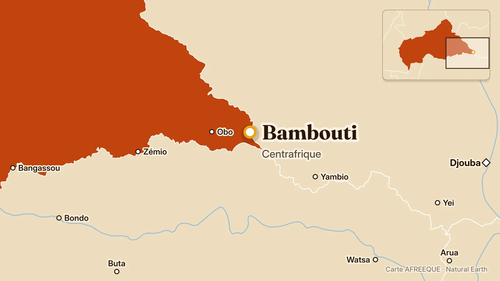 Carte : Bambouti, Centrafrique