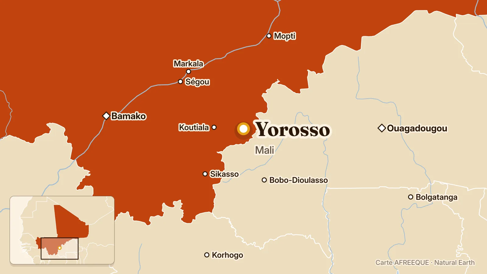 Carte : Yorosso, Mali
