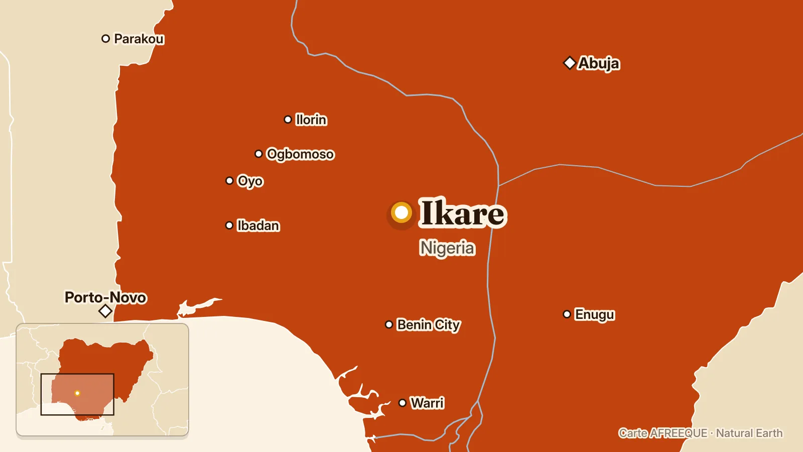 Carte : Ikare, Nigeria