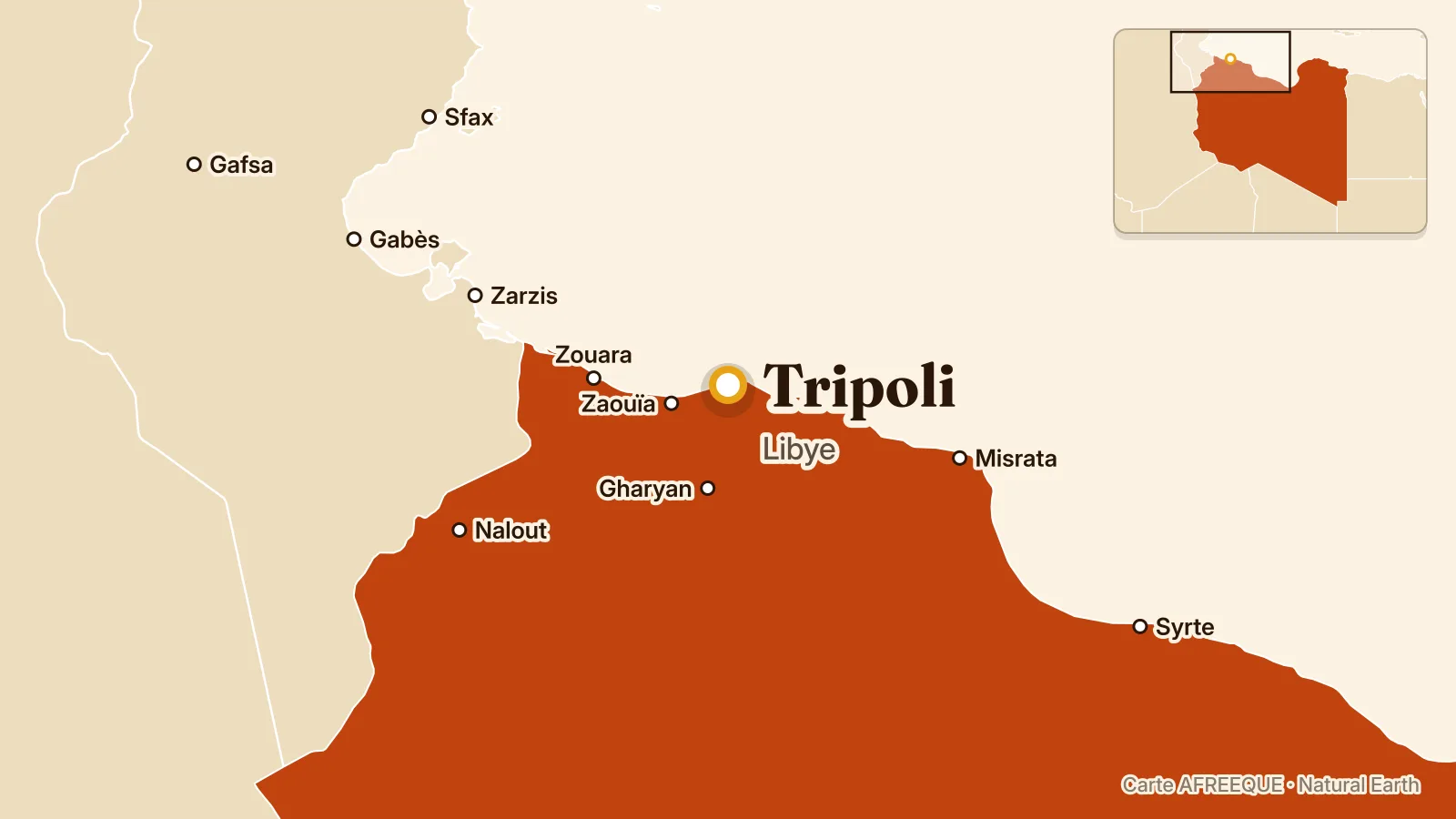 Carte : Tripoli, Libye