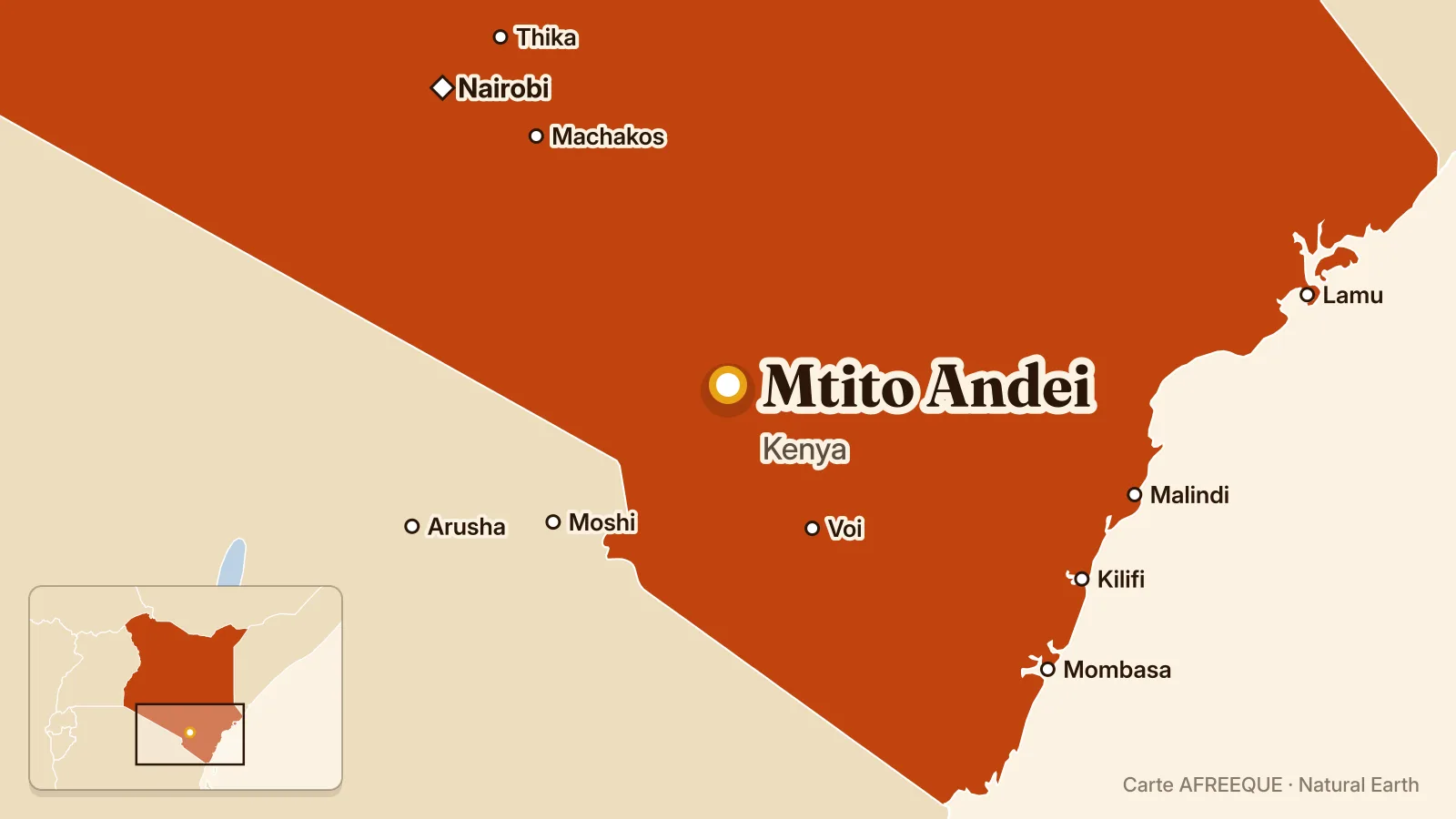Carte : Mtito Andei, Kenya