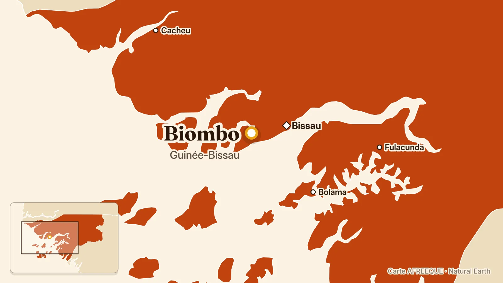 Carte : Biombo, Guinée-Bissau