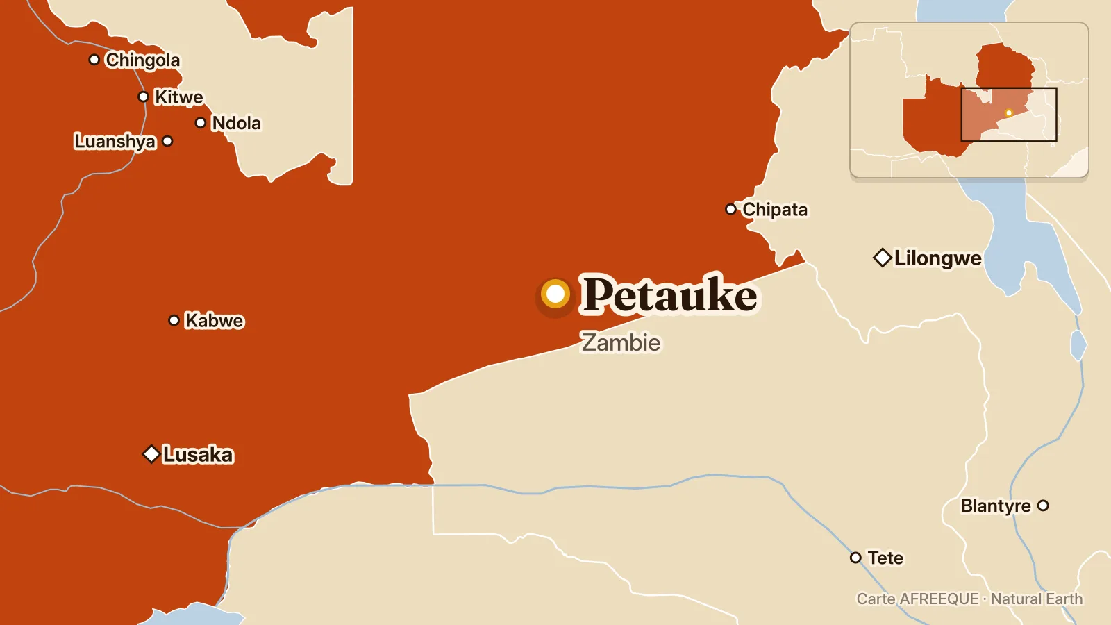 Carte : Petauke, Zambie