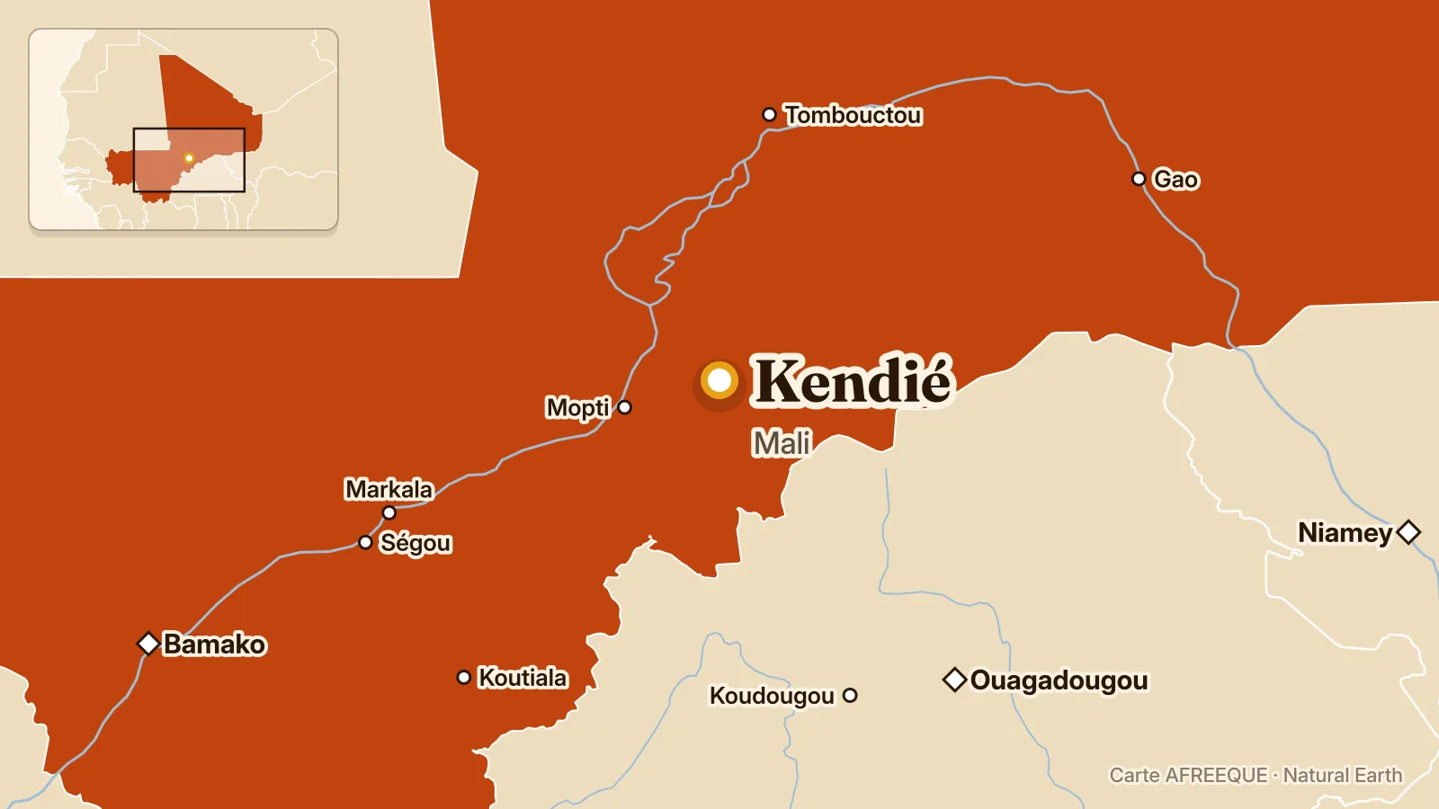 Carte : Kendié, Mali