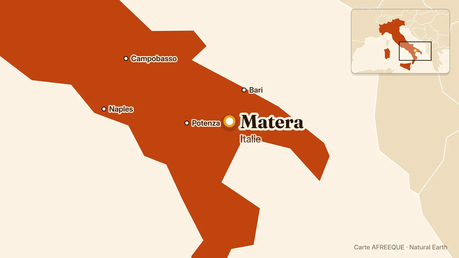 Carte : Matera, Italie