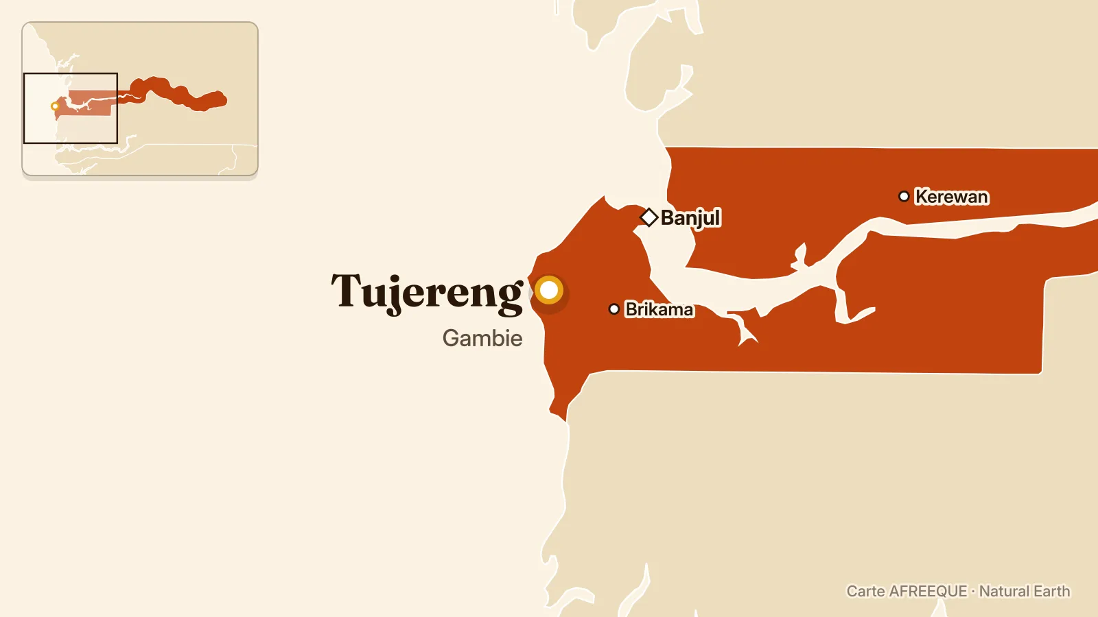 Carte : Tujereng, Gambie
